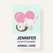 Sweet Kitty Cat Slapen met een groot hart achterin Badge (Voorkant)