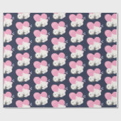 Sweet Kitty Cat Slapen met een groot hart achterin Cadeaupapier (Vlak)