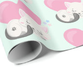 Sweet Kitty Cat Slapen met een groot hart achterin Cadeaupapier (Rol Hoek)