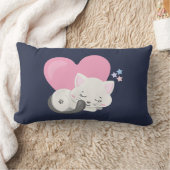 Sweet Kitty Cat Slapen met een groot hart achterin Kussen (Deken)