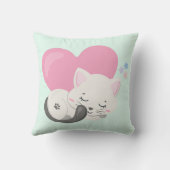 Sweet Kitty Cat Slapen met een groot hart achterin Kussen (Achterkant)