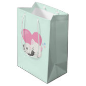 Sweet Kitty Cat Slapen met een groot hart achterin Medium Cadeauzakje (Achterkant Gekanteld)