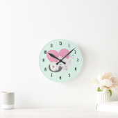 Sweet Kitty Cat Slapen met een groot hart achterin Ronde Klok (Huis)