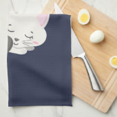 Sweet Kitty Cat Slapen met een groot hart achterin Theedoek (Quarter Fold)