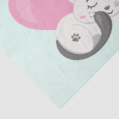 Sweet Kitty Cat Slapen met een groot hart achterin Tissuepapier (Detail)