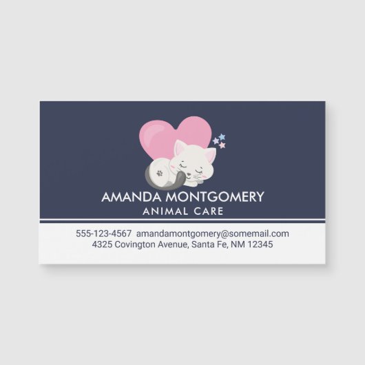 Sweet Kitty Cat Slapen met een groot roze hart (Voorkant)