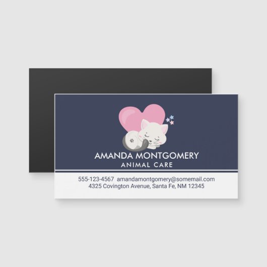 Sweet Kitty Cat Slapen met een groot roze hart (Voorkant / Achterkant)