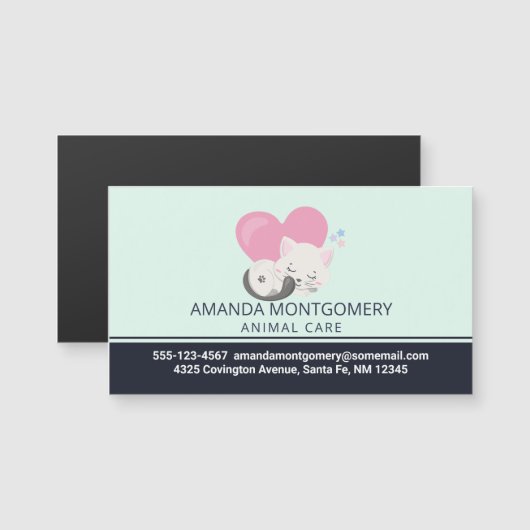 Sweet Kitty Cat Slapen met een groot roze hart (Voorkant / Achterkant)