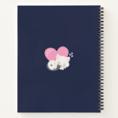 Sweet Kitty Cat Slapen met een groot roze hart Notitieboek (Achterkant)