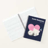 Sweet Kitty Cat Slapen met een groot roze hart Notitieboek (Binnen)