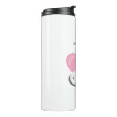 Sweet Kitty Cat Slapen met een groot roze hart Thermosbeker (Gedraaid links)