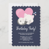 Sweet Kitty Cat Slapen met een grote hartdag Kaart (Voorkant)