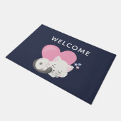 Sweet Kitty Cat Slapen met een roze hartslag Welko Deurmat (Schuin)