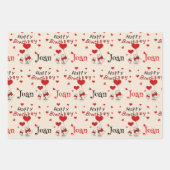 Sweet Kitty Cats Bring Verjaardagswensen Naam toev Inpakpapier Vel (Voorkant 2)