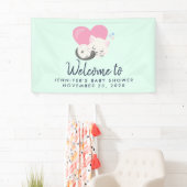 Sweet Kitty kat slapen met roze hart douche Spandoek (Insitu)