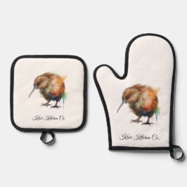 Sweet Kiwi, custom Ovenwant & Pannenlap Set