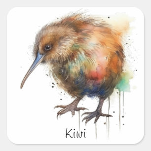 Sweet Kiwi, op maat Vierkante Sticker