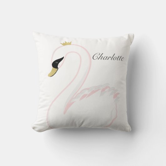 Sweet Klassieke Swan Pillow met Gold Accents Kussen (Voorkant)