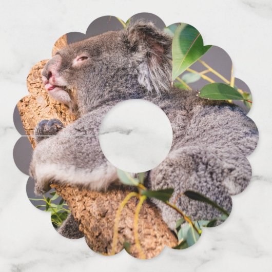 Sweet kleine koala wijnglaslabel (Achterkant)