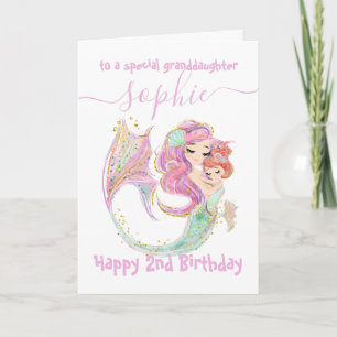 Sweet kleine Mermaid-verjaardagsKaart Kaart
