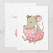 Sweet kleine muis bedankkaart (Voorkant / Achterkant)