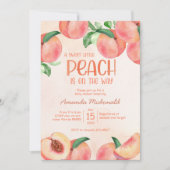 Sweet kleine perzik baby shower Uitnodiging (Voorkant)