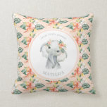Sweet kleine pinda-olifantenflorale baby kussen<br><div class="desc">Zoete kleine pinda-olifant florale perzikbabydeken.</div>