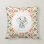 Sweet kleine pinda-olifantenflorale baby kussen<br><div class="desc">Zoete kleine pinda-olifant florale perzikbabydeken.</div>