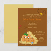 Sweet kleine pompoHerfst Baby shower Uitnodiging Briefkaart (Voorkant / Achterkant)