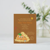 Sweet kleine pompoHerfst Baby shower Uitnodiging Briefkaart (Staand voorkant)