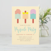 Sweet Kleurrijke Popsicle Party Zomer Verjaardag Kaart (Staand voorkant)