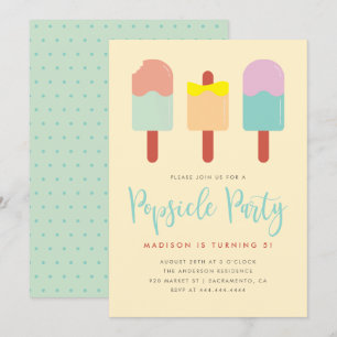 Sweet Kleurrijke Popsicle Party Zomer Verjaardag Kaart