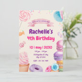Sweet & kleurrijke verjaardagsfeestje kaart (Staand voorkant)