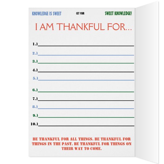 SWEET KNOWLEDGE-KAART (Binnen (Links))