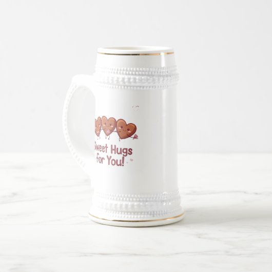 Sweet Knuffels voor u - Schattigee Valentijn's Day Bierpul (Voorkant links)