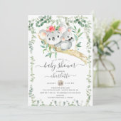 Sweet Koala Beer Boys Baby shower Uitnodiging (Staand voorkant)