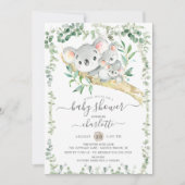 Sweet Koala Beren Twins Baby shower Uitnodiging (Voorkant)