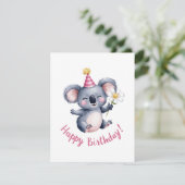 Sweet Koala Birthday Celebration Design Feestdagenkaart (Staand voorkant)