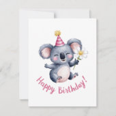 Sweet Koala Birthday Celebration Design Feestdagenkaart (Voorkant)