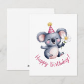 Sweet Koala Birthday Celebration Design Feestdagenkaart (Voorkant / Achterkant)