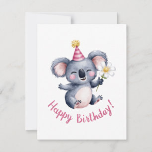 Sweet Koala Birthday Celebration Design Feestdagenkaart