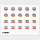 Sweet Koala Koalas Loaf Donut Sprinkles Roze Vierkante Sticker (Vel)