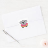 Sweet Koala Koalas Loaf Donut Sprinkles Roze Vierkante Sticker (Envelop)