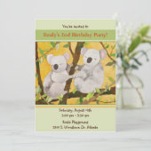 Sweet Koalas Kids Birthday Party Kaart (Staand voorkant)