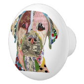 Sweet Labrador Retriever Dog Wenskaart Keramische Knop (Rechts)