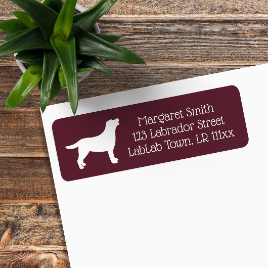 Sweet Labrador Silhouette Paarse retouradres Etiket