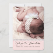 Sweet Lace Baby Girl Foto geboorteaankondiging Aankondiging (Voorkant)