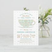 Sweet Lacy Teacup Baby shower Genderneutraal Kaart (Staand voorkant)