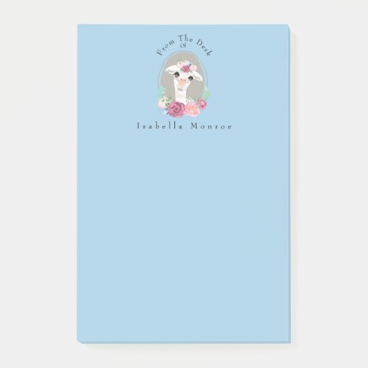 Sweet Lady Llama met Rozen Post-it® Notes (Voorkant)