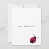 Sweet Ladybug Birthday Invitation Kaart (Achterkant)